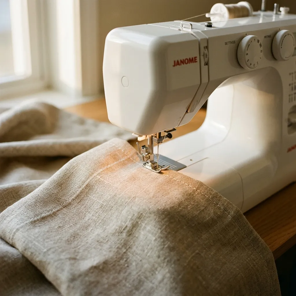 Sewing pleater tape to drapery panel